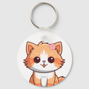 Llavero Floral Cat Keychain – Cute Kitten