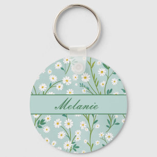 Llavero Floral de apellido personalizado