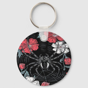 Llavero Floral de araña romántica oscura