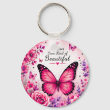 Llavero Floral de Mariposa Rosa Regalo para Ella