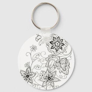 Llavero floral del dibujo
