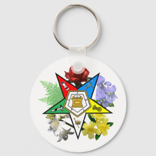 Llavero floral del emblema de OES