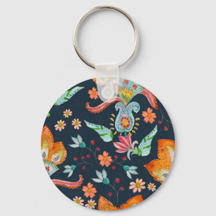 Llavero Floral Delight: Textura de flores acuáticas