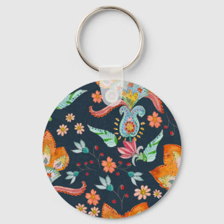 Llavero Floral Delight: Textura de flores acuáticas