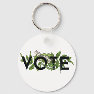 Llavero Floral Elegante Femenino Vintage Verde Vota