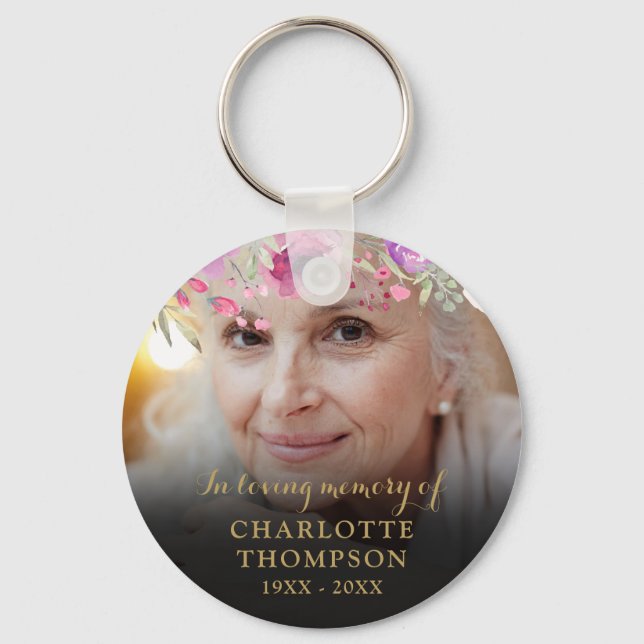 Llavero Floral en memoria amorosaFoto (Anverso)