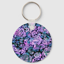 Llavero Floral estilizada en morado