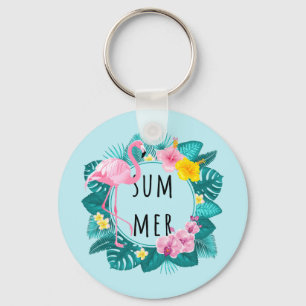 Llavero Floral Flamingo Summer Bliss