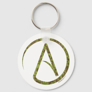 Llavero Floral Green and Brown Atheist Keychain