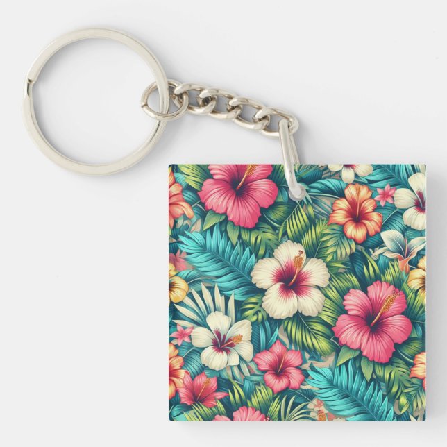 Llavero Floral hawaiano/tropical (Frente)