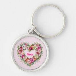 Llavero Floral Heart Wreath Personalizado