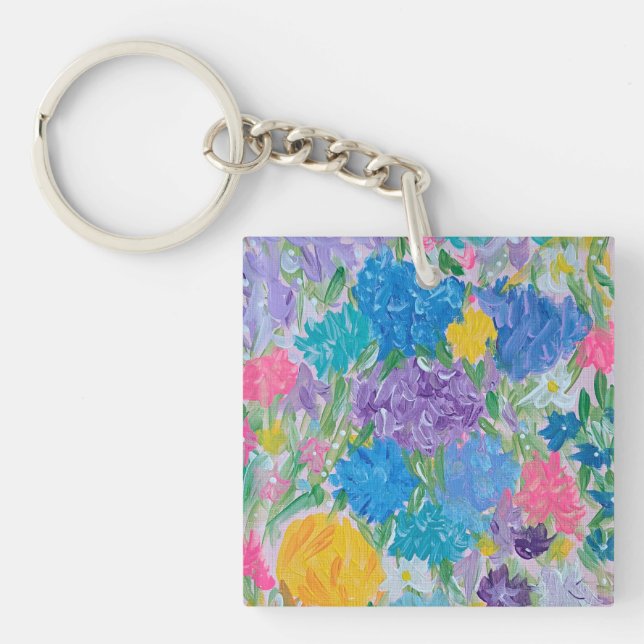 Llavero Floral Majesty Acrylic Square Key Chain (Frente)