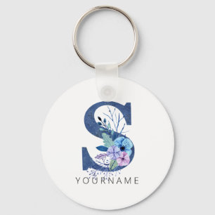Llavero Floral Monogram S Winter Blue Blossoms