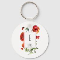 Floral Monograma Keychain Inicial Flores De Adormi