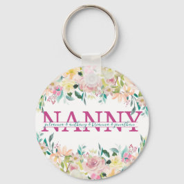 Llavero Floral Nanny split Monogram with grandkids names