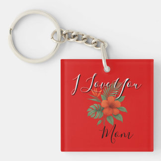 Llavero Floral Naranja - Te Quiero Mamá