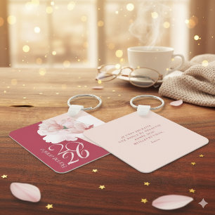 Llavero Floral Personalizado 'Feliz Año 2026'
