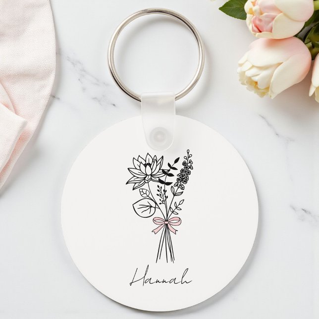 Llavero Floral personalizado Para La Novia (Subido por el creador)
