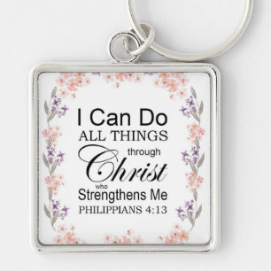 Llavero Floral Philippians Biblia Scripting Keychain