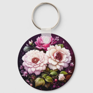 Llavero Floral rosa personalizada