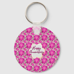 Llavero Floral rosa personalizada y única