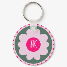 Llavero Floral Rosa Personalizado | One Owl Artist