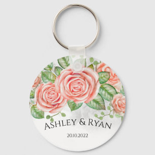 Llavero Floral rosa rubia personalizada