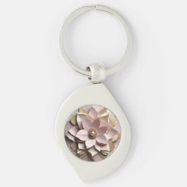 Llavero Floral Rosa turbia - cadena clave Metalizado