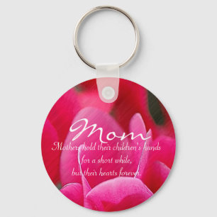 Llavero floral rosado de la "mamá"