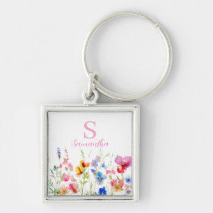 Llavero Floral silvestre personalizada