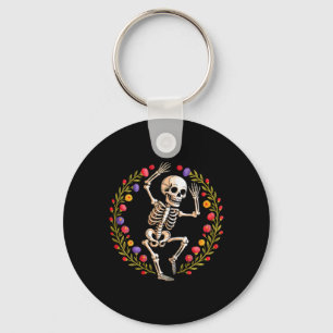 Llavero Floral Skeleton Gracioso Gótico Disfraz Halloween