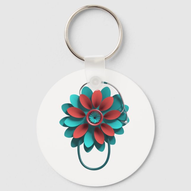 Llavero Floral Stethoscope Design – Unique Medical & Healt (Anverso)