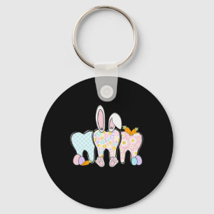 Llavero Floral Teeth Bunny Ears Dental Squad Feliz Pascua