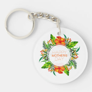 Llavero Floral tropical feliz día de la madre Keychain