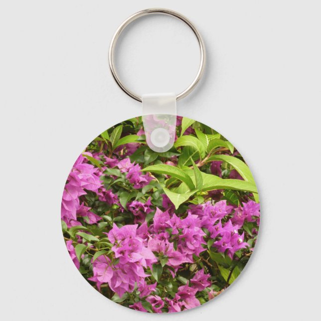 Llavero Floral Tropical Morada Bougainvillea (Anverso)