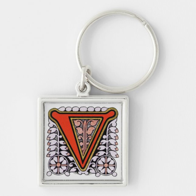 Llavero Floral 'V' - Keychain (Frente)