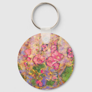 Llavero florecimiento de hollyhocks
