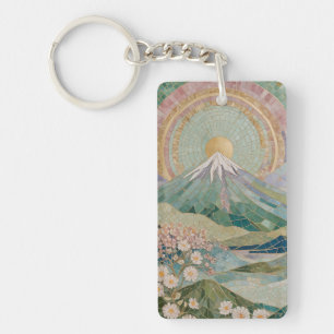 Llavero Florecimiento Etéreo: Volcán de Mosaico Pastel en
