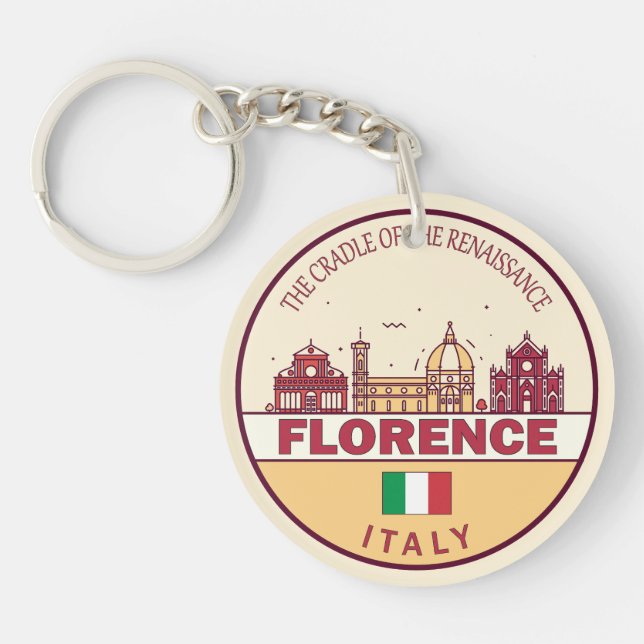Llavero Florence Italy City Skyline Emblem (Frente)