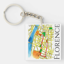 Llavero Florence Italy Street Map Fun and Colorful