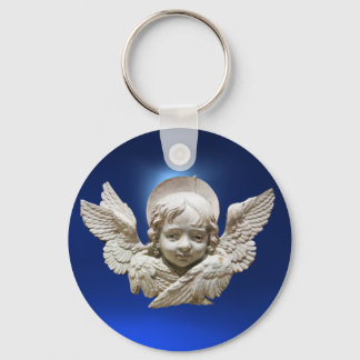 Llavero FLORENTINE RENAISSANCE ANGEL ,Gema de zafiro azul
