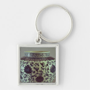 Llavero Florero azul y blanco grande de Ming