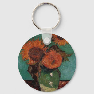 Llavero florero con tres girasoles, van Gogh