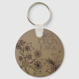 Llavero flores 007, vive, ríe, amor. - Personalizado