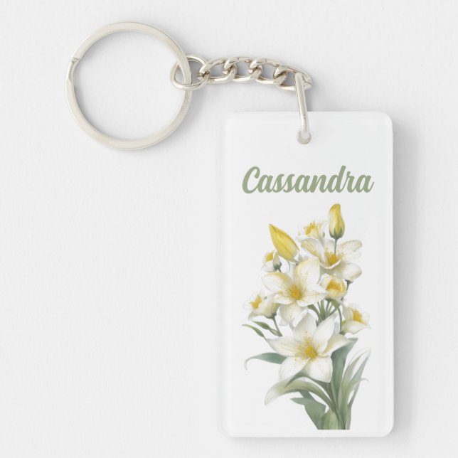 Llavero Flores amarillas personalizadas (Frente)