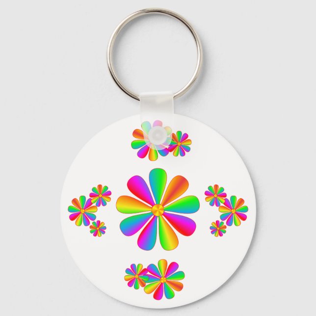 Llavero Flores arcoiris (Anverso)