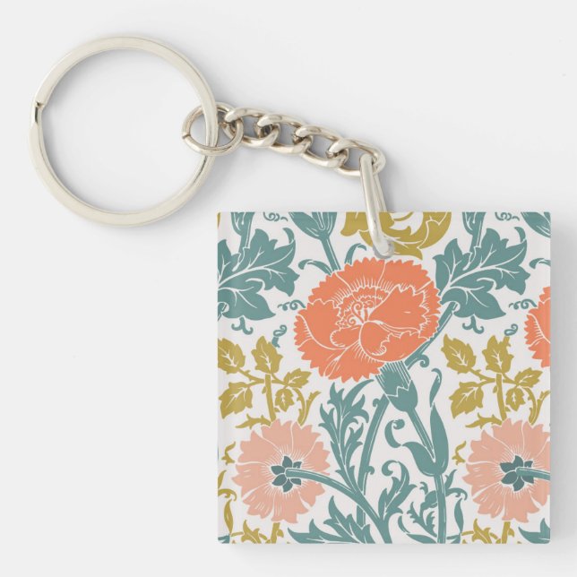 Llavero Flores, arte gráfico vintage (Frente)