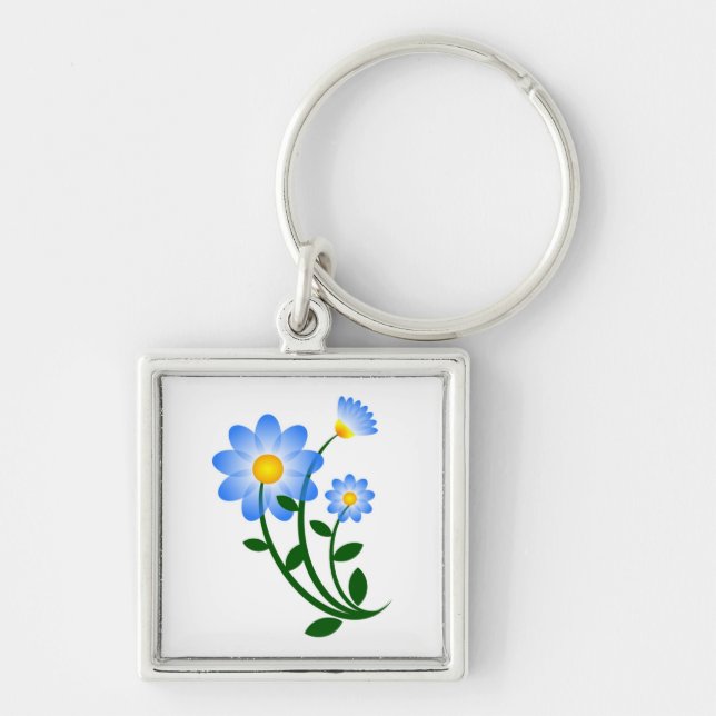 Llavero Flores azules (Frente)