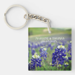 Llavero Flores azules de Bluebonnets Boda Floral de Texas