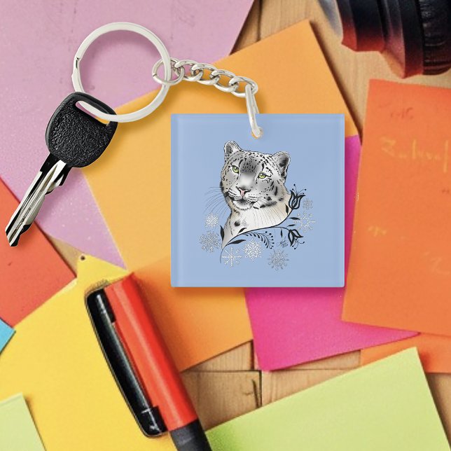 Llavero Flores azules de leopardo de las nieves (Subido por el creador)